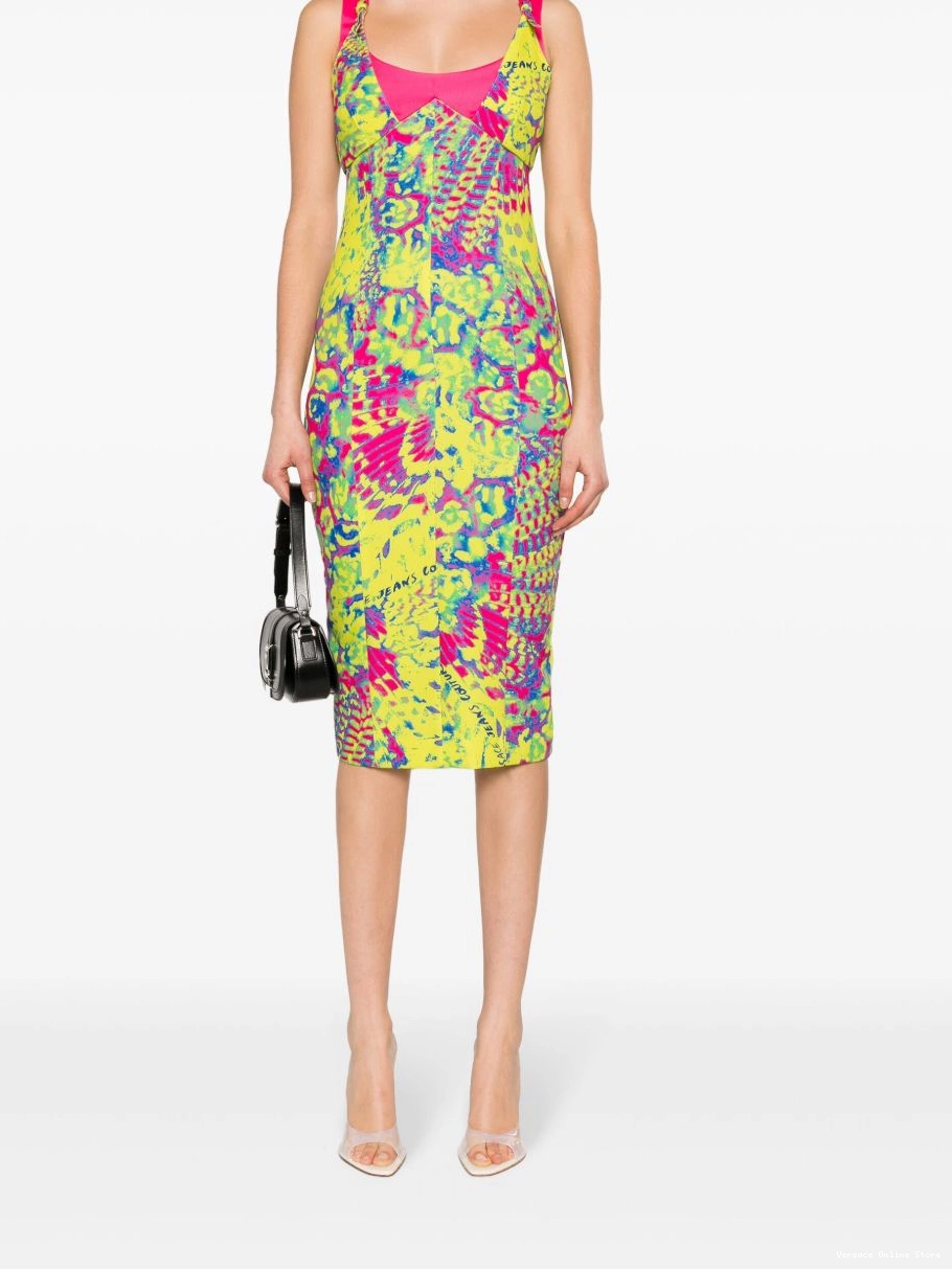Cheap Couture bodycon dress Versace Animalier midi Jeans Women 0416